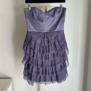 BCBG Strapless Mini Dress Frosted Plum, Size 8